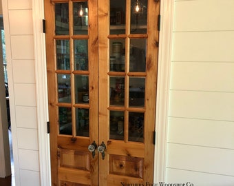 Custom Built: Glass French Doors Sliding Barn Door, Hinge, Pocket Door, Pantry Doors, Custom Antique Doors