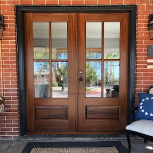Custom built French doors perfect for a pantry door, home office doors, interior doors, with glass or solid, several wood species available.