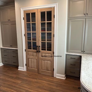 Custom wooden doors, pantry doors, antique design, French doors with glass, raised panel French doors, farmhouse door, French, pocket door
