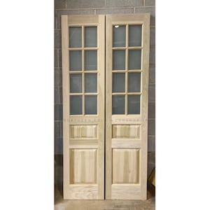 Custom wooden doors, pantry doors, antique design, French doors, raised panel French doors, farmhouse door, French country door, pocket door