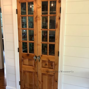 Custom wooden doors, pantry doors, antique design, French doors, raised panel French doors, farmhouse door, French country door, pocket door