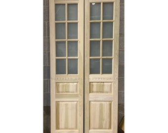 Custom wooden doors, pantry doors, antique design, French doors, raised panel French doors, farmhouse door, French country door, pocket door