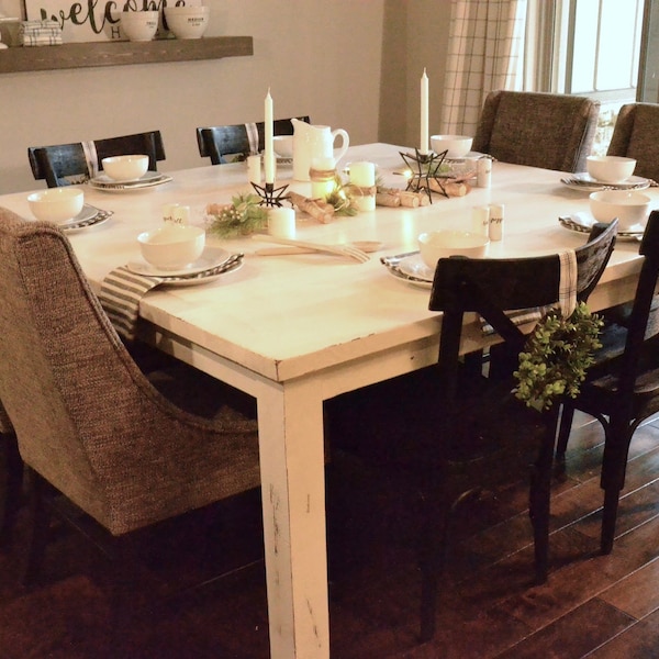 Distressed Painted Dining Table Etsy