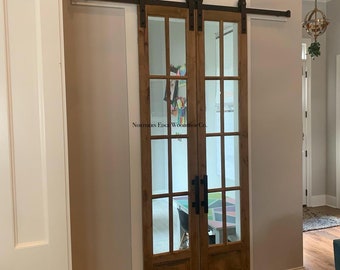 Custom wooden doors, pantry doors, antique design, French doors, raised panel French doors, farmhouse door, French country door, pocket door