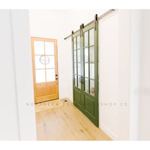 Custom wooden doors, pantry doors, antique design, French doors, raised panel French doors, farmhouse door, French country door, pocket door