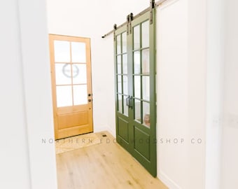 Custom wooden doors, pantry doors, antique design, French doors, raised panel French doors, farmhouse door, French country door, pocket door