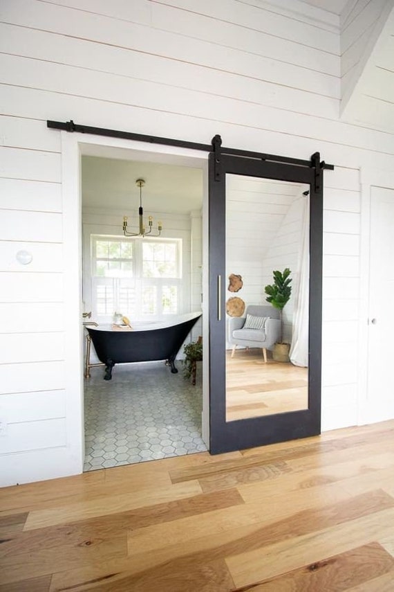 Custom Build Mirror Sliding Barn Door Pocket