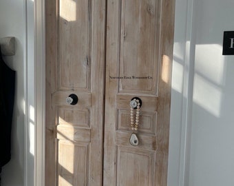 Custom wooden doors, pantry doors, antique design, French doors, raised panel French doors, farmhouse door, French country door, pocket door