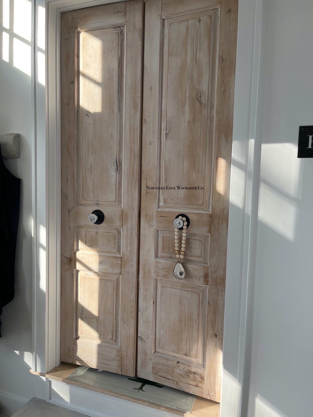 Custom wooden doors, pantry doors, antique design, French doors, raised panel French doors, farmhouse door, French country door, pocket door