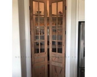 Custom wooden doors, pantry doors, antique design, French doors, raised panel French doors, farmhouse door, French country door, pocket door