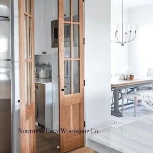 Custom wooden doors, pantry doors, antique design, French doors, raised panel French doors, farmhouse door, French country door, pocket door