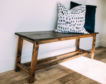 Custom Built Entryway Bench - No Metal Joinery Mortise and Tenon