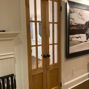 Custom wooden doors, pantry doors, antique design, French doors, raised panel French doors, farmhouse door, French country door, pocket door