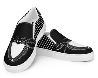 Zapatillas de lona sin cordones Jack Skellington para mujer