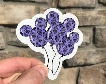 Mickey Balloons Haunted Mansion Sticker & Magnet