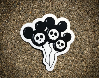 Mickey Skull Balloons Sticker & Magnet