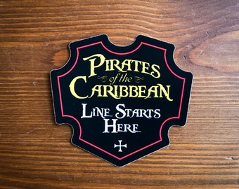 Pirates of the Caribbean Line Starts Here Sticker & Magnet