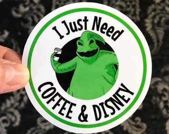 I Just Need Coffee and Disney Sticker & Magnet