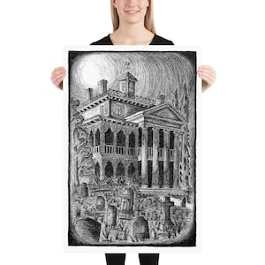 Haunted Mansion Sketch Wall Art