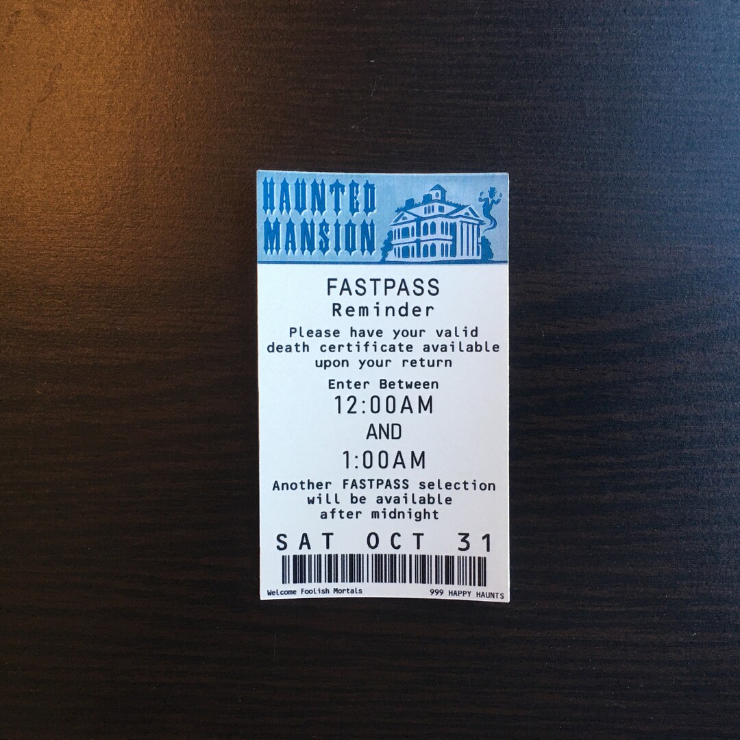Haunted Mansion Fastpass Sticker & Magnet - Etsy