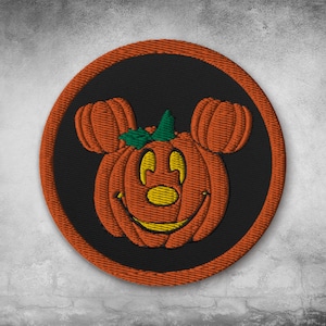 Pumpkin Mickey Embroidered patches