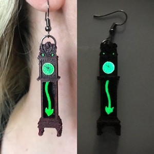 Haunted Mansion Grandfather Clock Glow Earrings