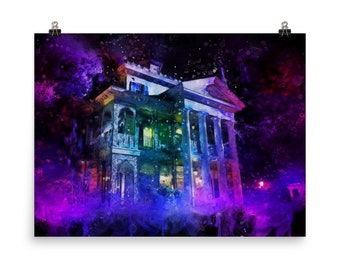 Haunted Mansion at Night (Disneyland) wall art