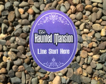 Haunted Mansion Line Starts Here サイン The Haunted Mansion Line Starts Here Sticker & Magnet - Etsy