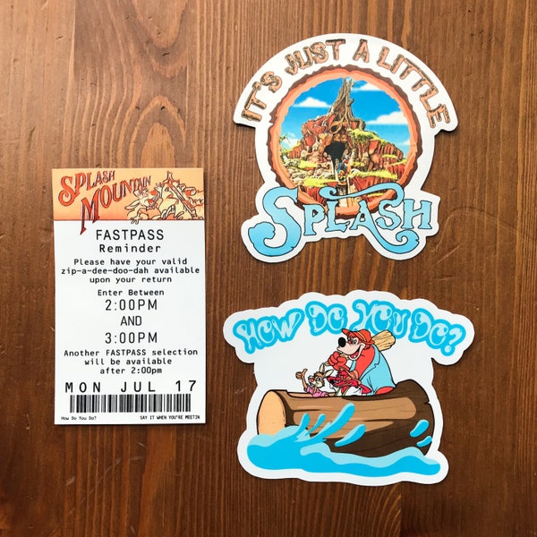 Splash Mountain Pack Stickers & Magnet Set