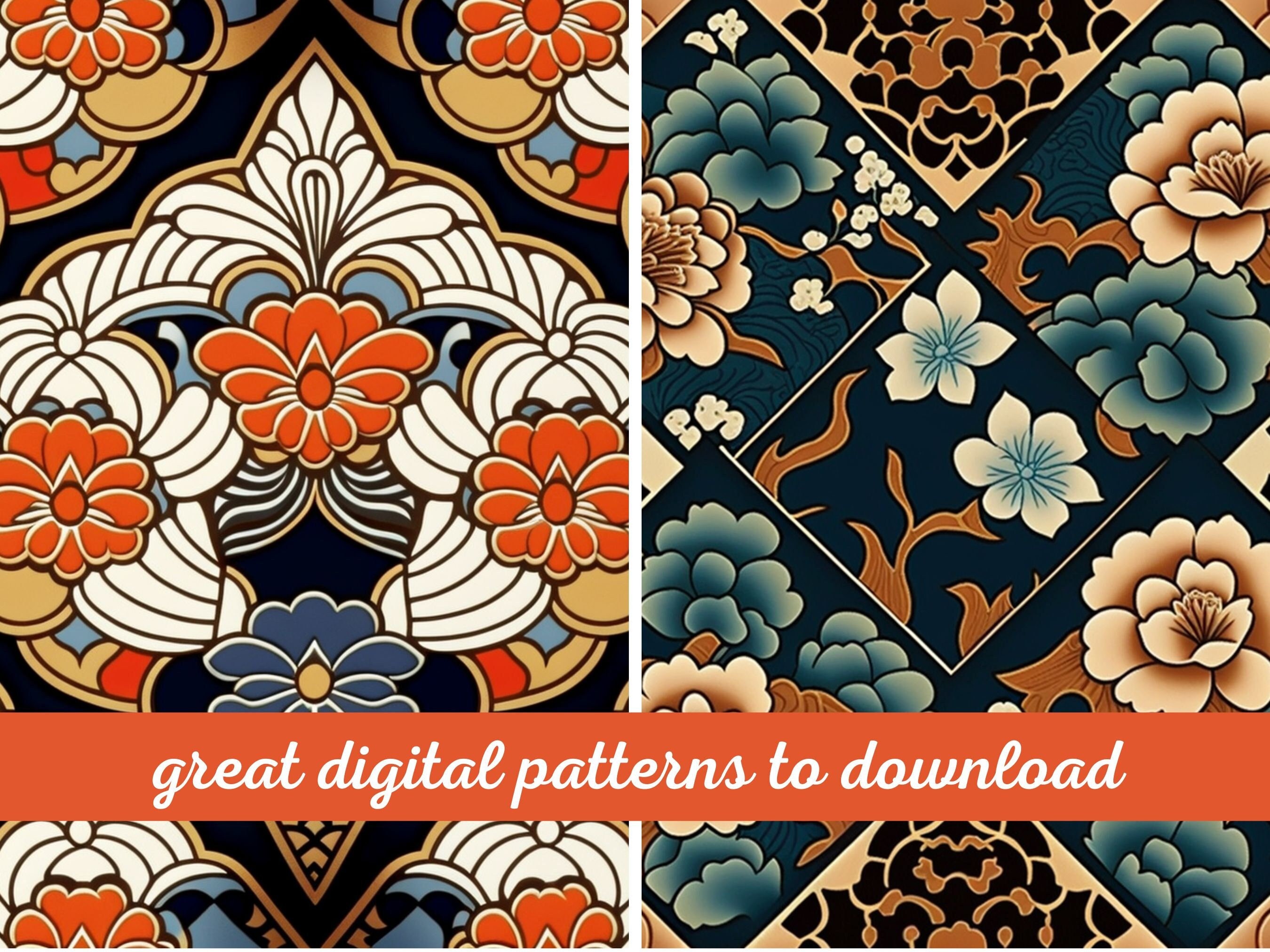 Japanese Style Patterns 12 X 12 Patterns 12 Digital Downloads Printable ...