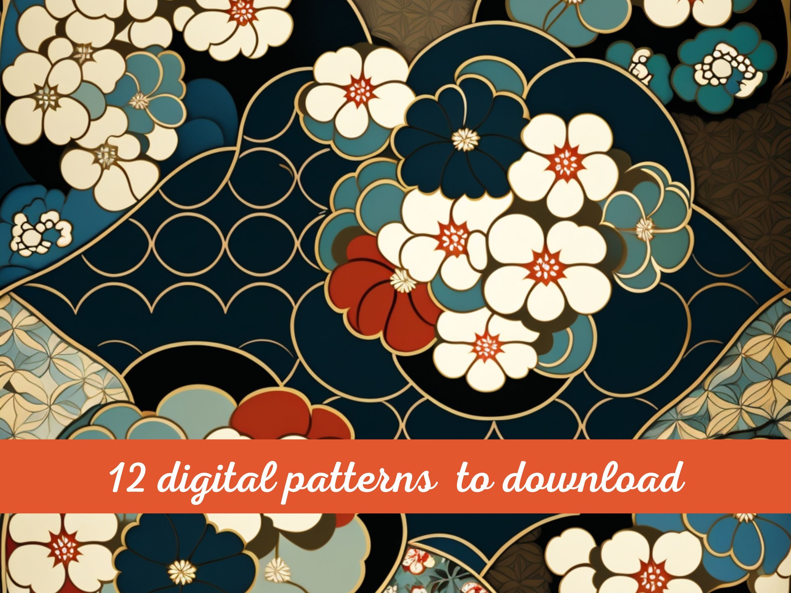 Japanese Style Patterns 12 X 12 Patterns 12 Instant - Etsy