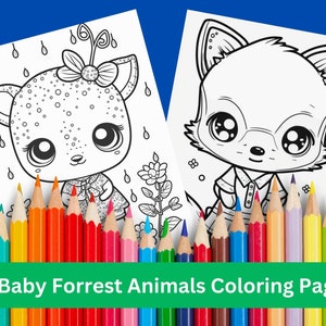 Baby Animals 50 Coloring Pages  | Cute Coloring Book | 50  Coloring Pages | Printable PDF & JPG Instant Download