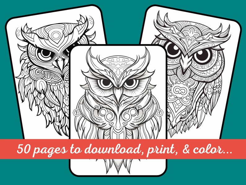 Mandala Animal Coloring Book: Detailed Portraits - 50 Printable Pages ...