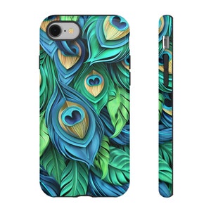 Peacock Phone Case - Dual Layer Protective Cover - Glossy or Matte Finish, Durable Polycarbonate and TPU, Fits Multiple iPhone Models image 10