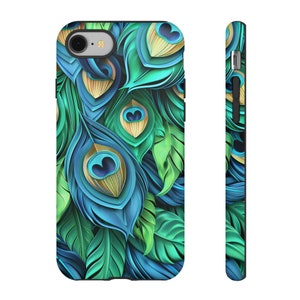 Peacock Phone Case - Dual Layer Protective Cover - Glossy or Matte Finish, Durable Polycarbonate and TPU, Fits Multiple iPhone Models image 9