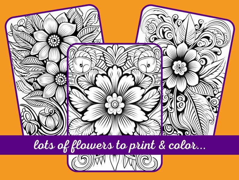Mexican Flower Pattern Coloring Pages Adult Coloring Book - Etsy