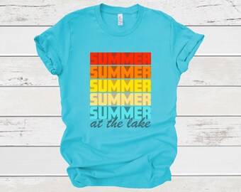 Summer Summer Short Sleeve Turquoise T-Shirt, At the Lake Tee