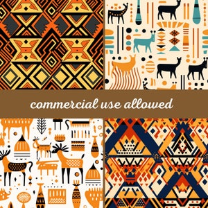 Seamless African Designs | 12" X 12" Digital Patterns | 32 Instant ...