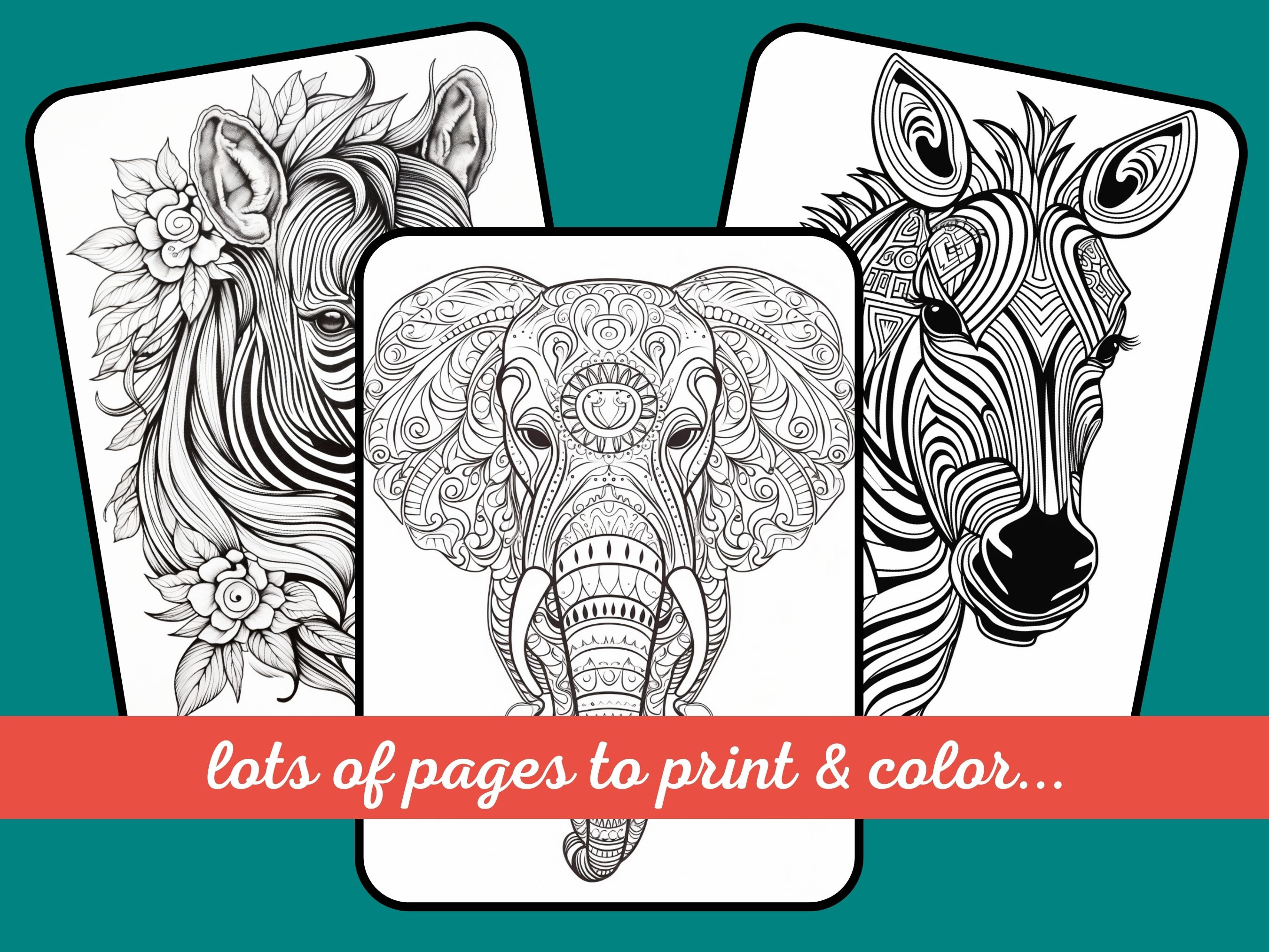 Mandala Animal Portraits Animal Coloring Book 50 Coloring Pages ...
