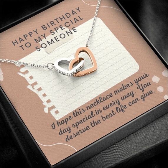 Happy Birthday to Special Someone Interlocking Heart Necklace | Etsy
