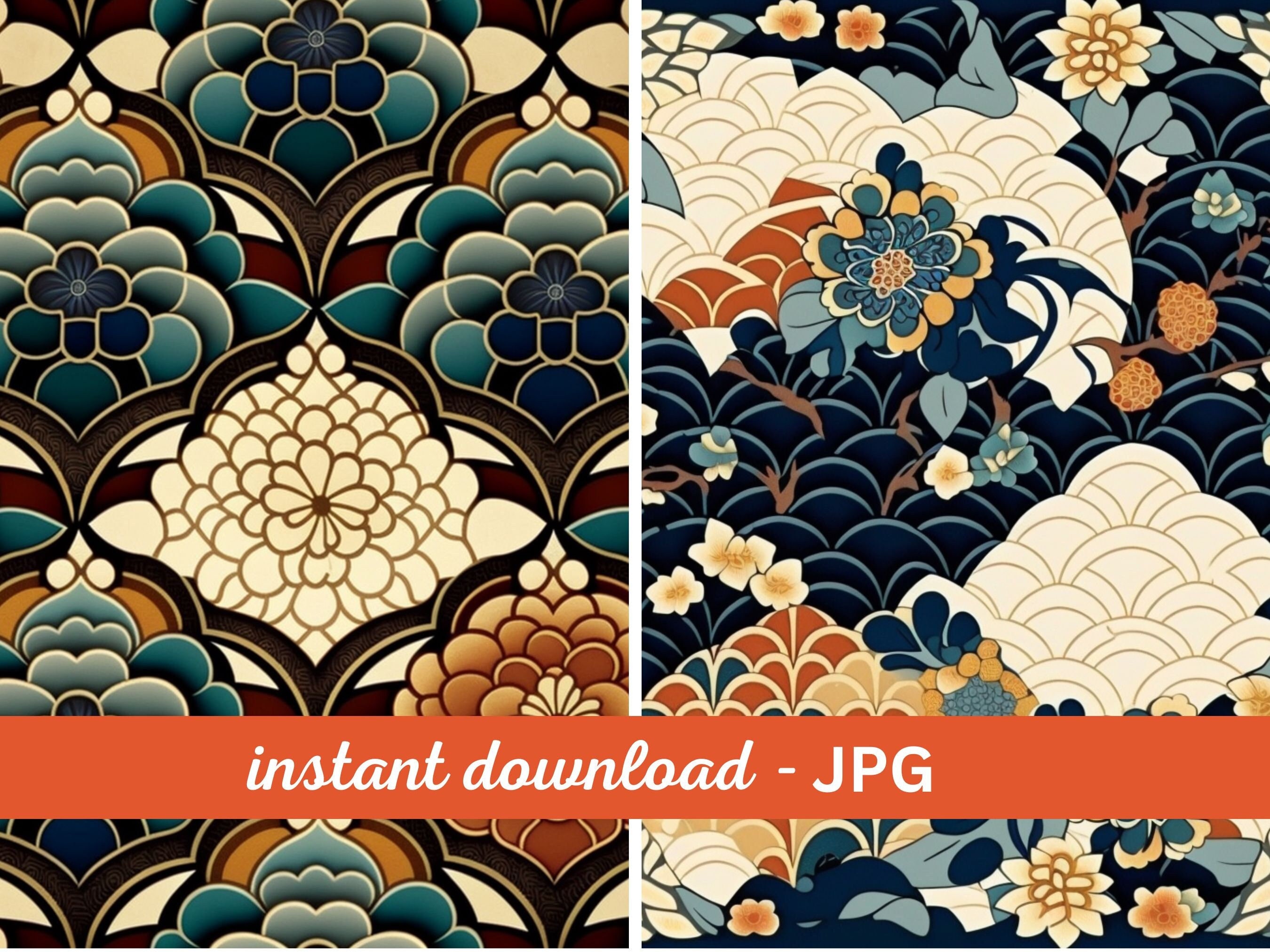 Japanese Style Patterns 12 X 12 Patterns 12 Digital Downloads Printable ...