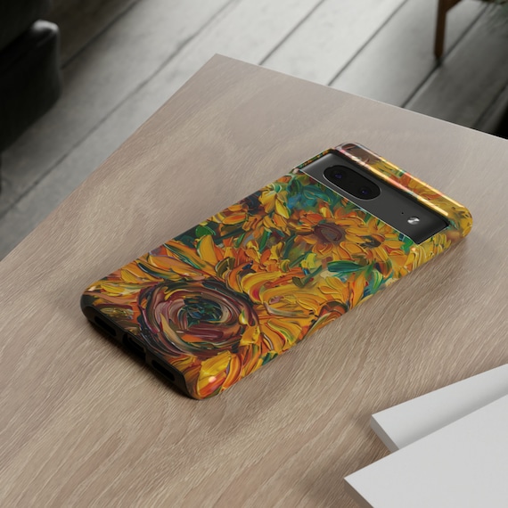 Sunflower Phone Case Floral Protective Cover, 3D Design (Matte or Glossy Finish, Dual Layer, Fits iPhone 11-15 & Samsung Galaxy)