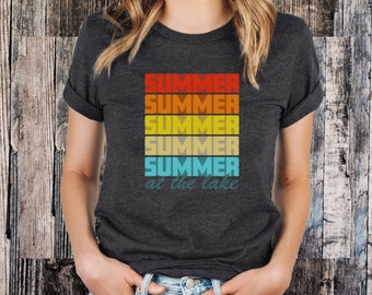 Summer Summer Short Sleeve Dark Grey T-Shirt, At the Lake Tee