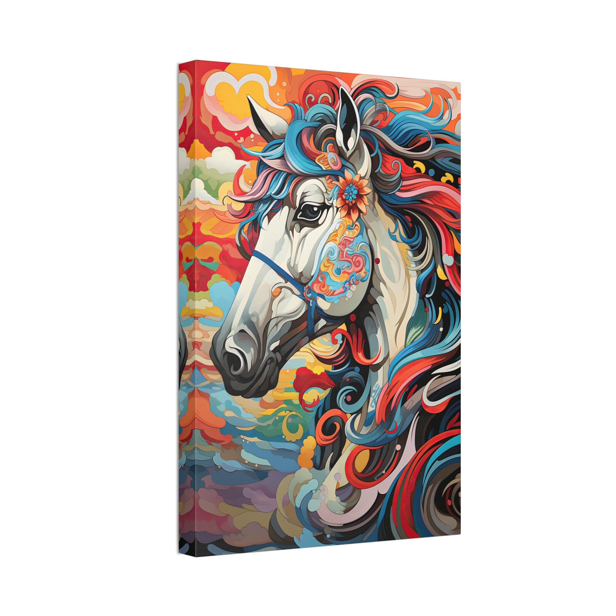 Colorful Horse Portrait Canvas Print | Contemporary Wall Art - Etsy