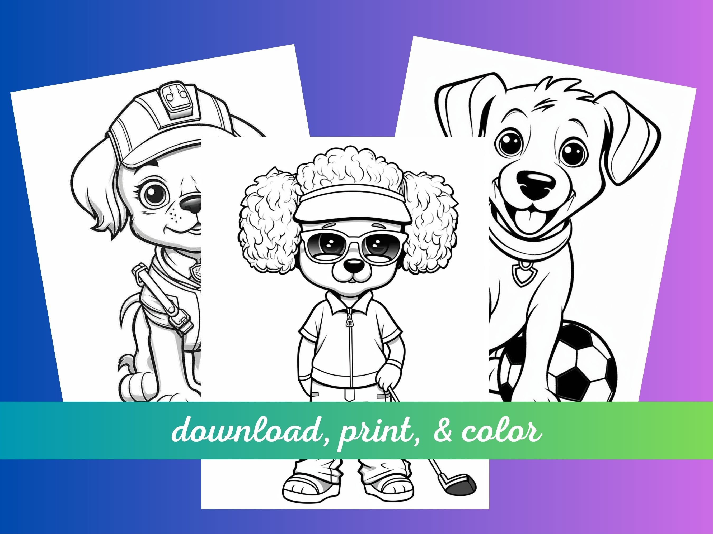 Puppy Dogs Dressed up Creative Coloring Book 50 Pages - Etsy