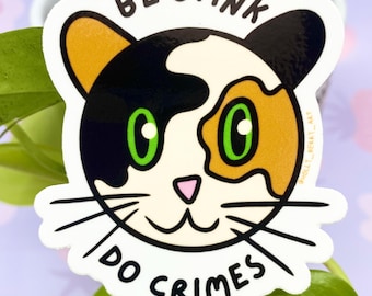 Be Stink Do Crimes Cat Vinyl Sticker