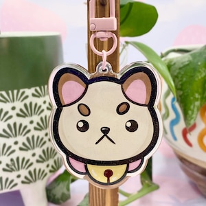 Puppycat Glitter Acrylic Keychain