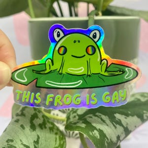 This Frog Is Gay Holographic Sticker