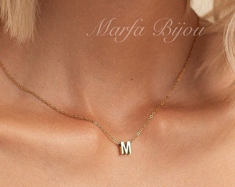 Custom Initial Necklace • Personalised Letter Necklace • Letter Charm Necklace • Dainty Letter Necklace • Bridesmaid gift • Gift for her