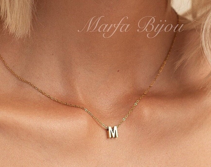 Custom Initial Necklace • Personalised Letter Necklace • Letter Charm Necklace • Dainty Letter Necklace • Bridesmaid gift • Gift for her